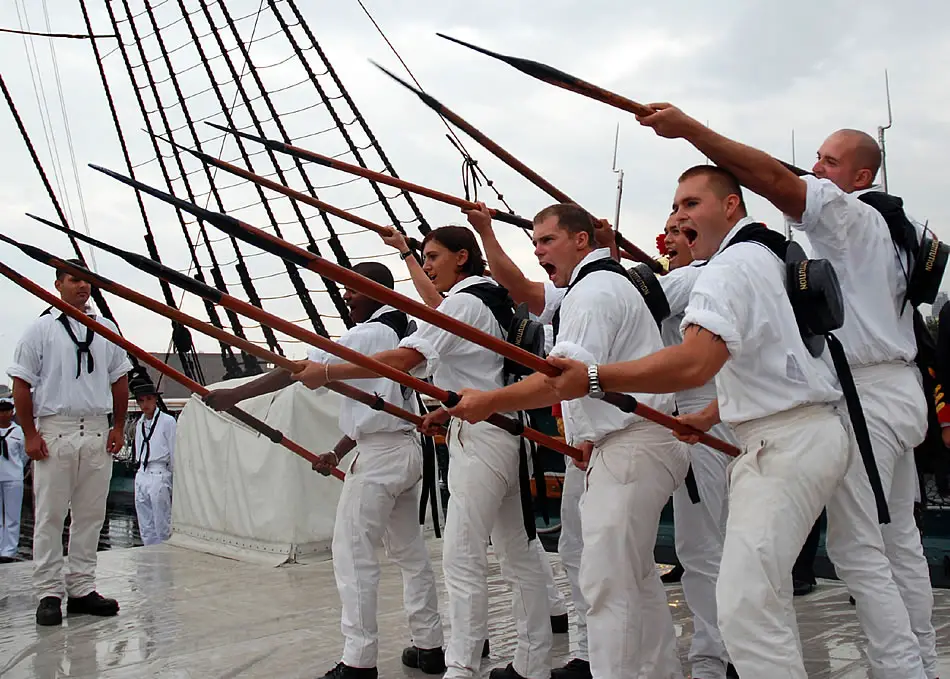 Military Photos USS Constitution's Boarding Pike Team